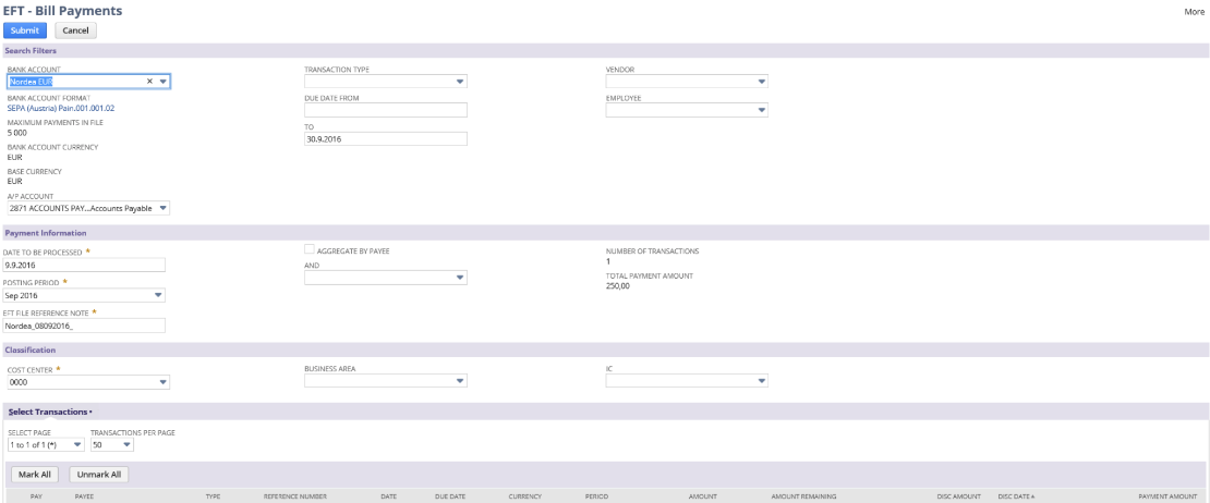 NetSuite Bill Payments