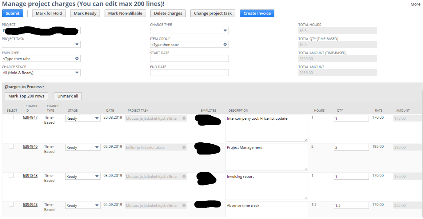 NetSuite Charge management within NetSuite